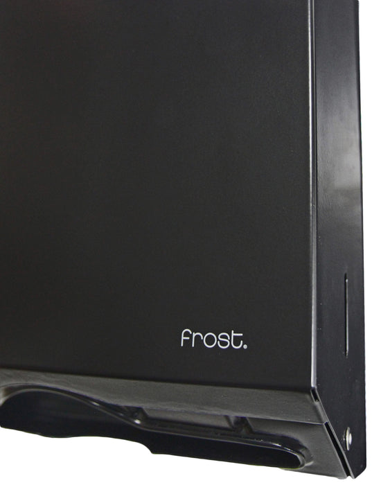 Frost 105-BLK matte black C-fold paper towel dispenser cradle view