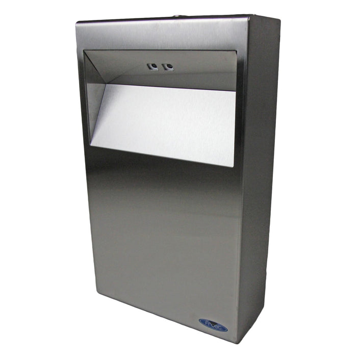 Frost 625 stainless steel hands-free feminine product disposal unit for commercial restrooms, touchless