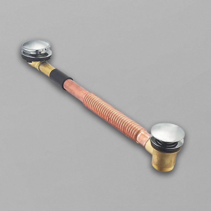 Acritec 01064 Chrome Twist‑Open Clicker Waste & Overflow Kit for Drop‑In/SKirted Bathtubs
