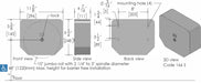 Frost 166-S stainless steel jumbo toilet tissue dispenser technical drawing