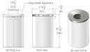 Technical drawing of Frost 310-W bin with dimensions
