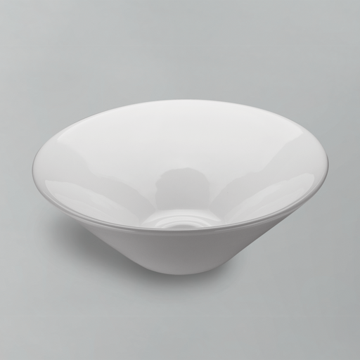 Acritec 36403 circular counter-top basin in white ceramic, full top view showing 16.875-inch diameter bowl
