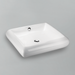 Acritec 36405 rectangular counter-top basin in white ceramic, full top view showing 22-inch by 19.375-inch bowl