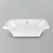Acritec 36412 rectangular counter-top basin in white ceramic, full top view showing 23.5-inch by 19-inch bowl