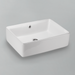 Acritec 36447 rectangular counter-top basin in white ceramic, full top view showing 19.75-inch by 14.25-inch bowl