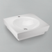 Acritec 36461 rectangular counter-top basin in white ceramic, full top view showing 19.5-inch by 19.5-inch bowl