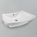 Acritec 36519 rectangular counter-top basin in white ceramic, full top view showing 28.75-inch by 19.75-inch bowl