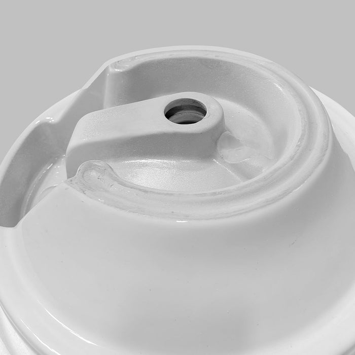 Acritec 36552 Circular Counter-Top Basin - 18.25" x 18.25" x 6.25" - Ceramic for Easy-Clean Bathroom Installations