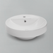 Acritec 36552 circular counter-top basin in white ceramic, full top view showing 18.25-inch diameter bowl