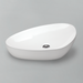Acritec 36563 rounded counter-top basin in white ceramic, full top view showing 23.375-inch by 16.25-inch bowl