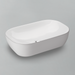 Acritec 36642 rectangular counter-top basin in white ceramic, full top view showing 23.5-inch by 15.5-inch bowl