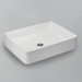 Acritec 36646 rectangular counter-top basin in white ceramic, full top view showing 19.625-inch by 15.75-inch bowl