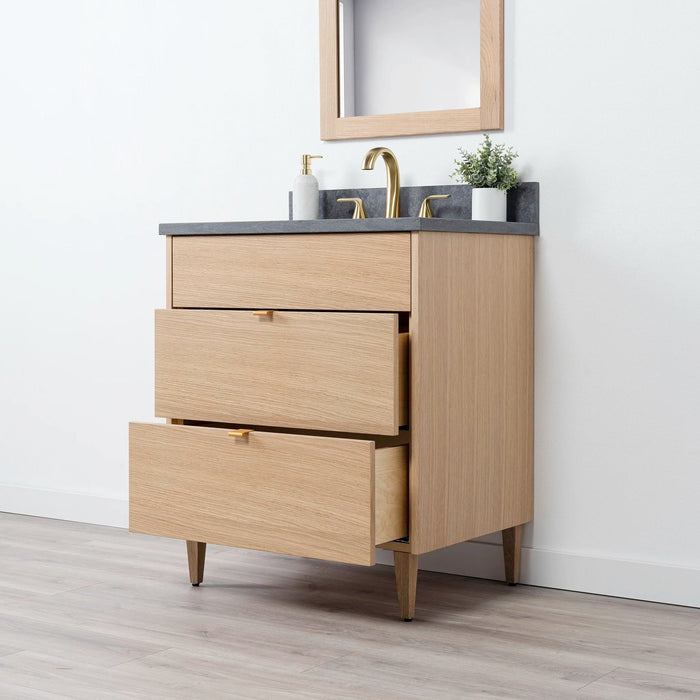 Ashbury 24" White Oak Vanity – Drawer Interior Showing Storage and Construction
