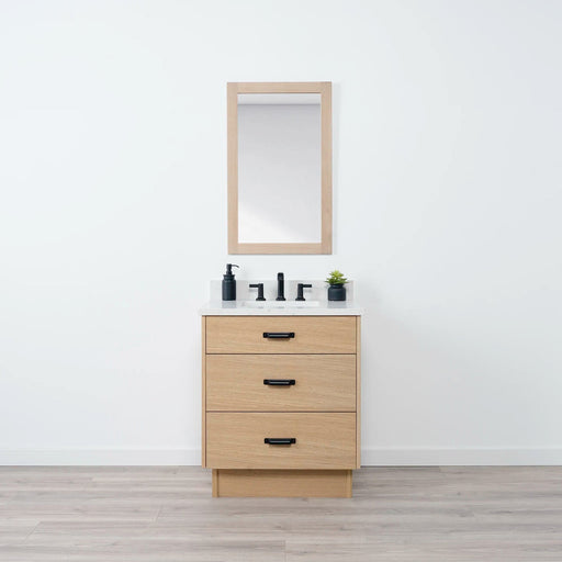 Ashbury 24" White Oak Vanity – Two Drawer Configuration Open View