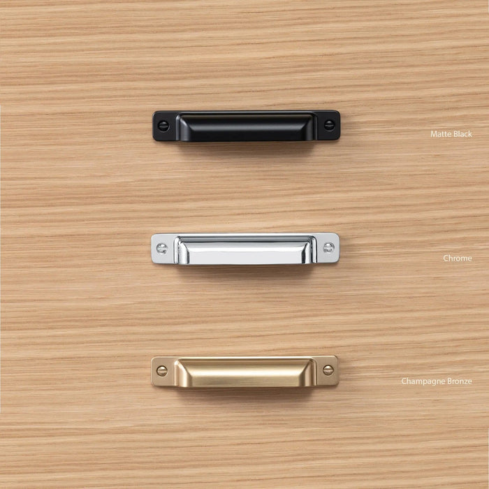 Ashbury Vanity detail – top drawer open showing wood interior and craftsmanship.