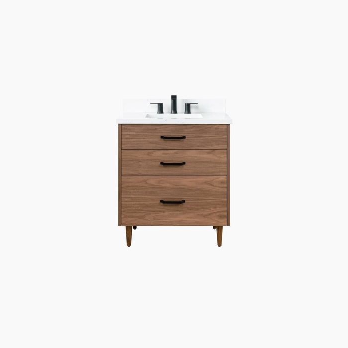 Austin Slim 30  American Black Walnut Bathroom Vanity - High-End Bathroom Vanity - Facility Supply Pro Canada