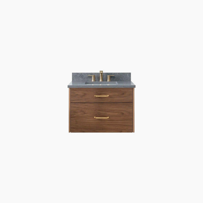 Austin Slim 30  Wall Mount American Black Walnut Bathroom Vanity - High-End Bathroom Vanity - Facility Supply Pro Canada