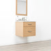 Ashbury 24" Wall-Mounted White Oak Vanity – Left Side Closed View with Arctic Trace Faucet