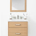 Ashbury 24" Wall-Mounted White Oak Vanity – Sink Top View with Arctic Trace Brushed Nickel Faucet