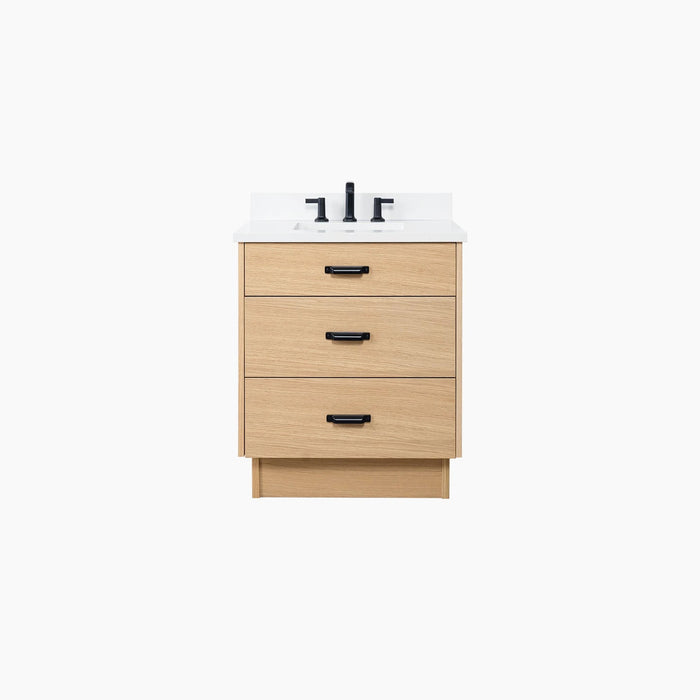 Ashbury 30" White Oak Vanity with Toe Kick – Product Image on Plain White Background