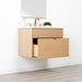 Ashbury 30" White Oak Wall-Mounted Vanity – Left Side Open with Drawer Pulled Out