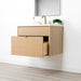 Ashbury 30" White Oak Wall-Mounted Vanity – Right Side Closed with Gold Pulls