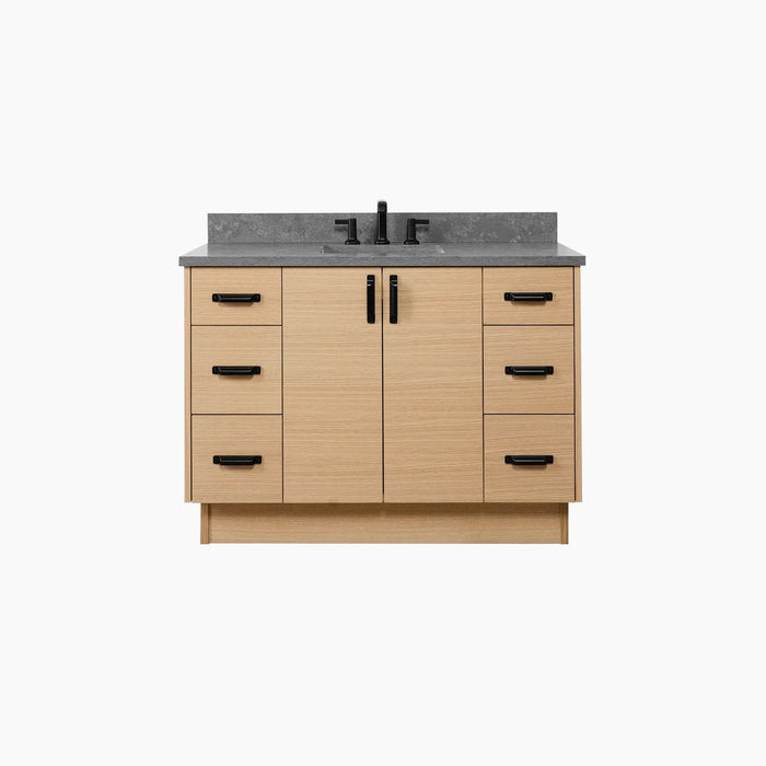 Ashbury 48 White Oak ConcreteGrey NewBlackHandle Plain BG?v=1751326039 - Premium Bathroom Vanity for Canadian Homes and Businesses - Facility Supply Pro