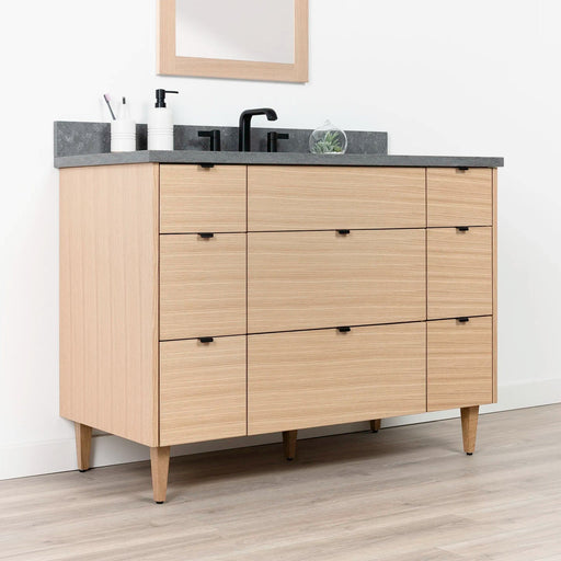 Ashbury 48 WhiteOak ConcreteGrey EdgePullsBlack LeftAngle Closedcopy?v=1751326121 - Premium Bathroom Vanity for Canadian Homes and Businesses - Facility Supply Pro