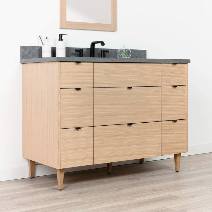 Ashbury 48 WhiteOak ConcreteGrey EdgePullsBlack LeftAngle Closedcopy?v=1751326121 - Premium Bathroom Vanity for Canadian Homes and Businesses - Facility Supply Pro