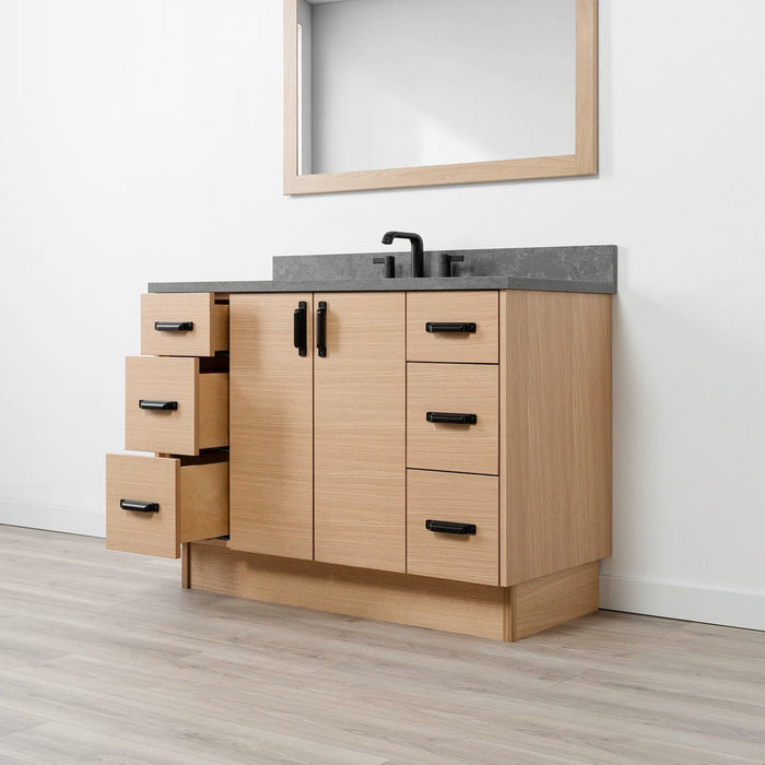 Ashbury48WhiteOak ConcreteGrey NewBlackHandle Right Opencopy?v=1751326039 - Premium Bathroom Vanity for Canadian Homes and Businesses - Facility Supply Pro