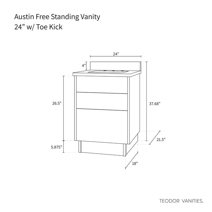 Austin-24 Bathroom Vanity - Soft-Close Drawer in Use