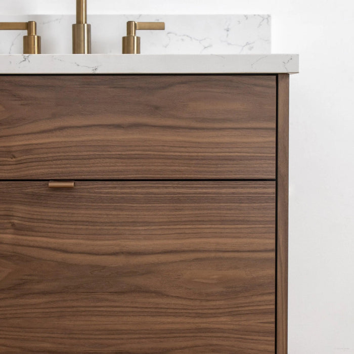 Austin 30  Teodor  Modern Wall Mount American Black Walnut Vanity Teodor 58350398 - High-End Bathroom Vanity - Facility Supply Pro Canada