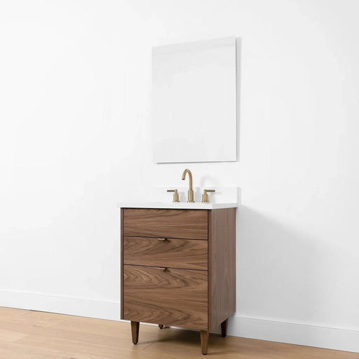 Austin SLIM 24" Black Walnut Vanity – Top Angle View