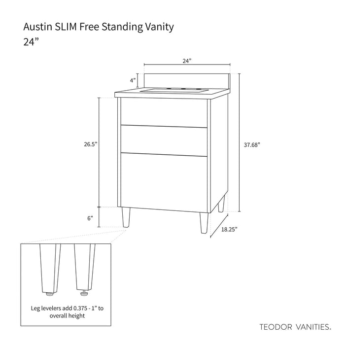 Austin SLIM 24" Bathroom Vanity – Packaging and Branding Detail