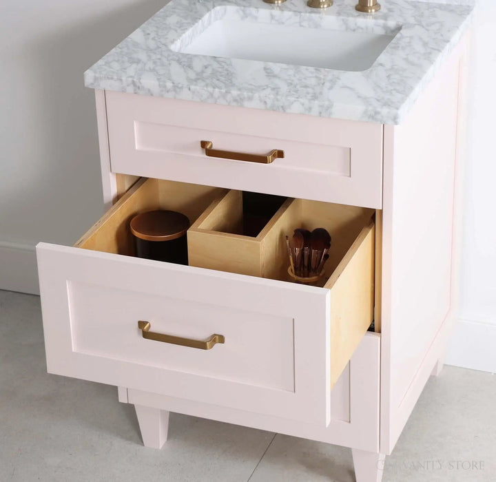 Bridgeport Vanity Technical Drawing – Model BR2EB5 with Drawer and Counter Measurements
