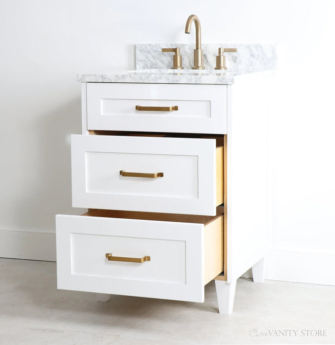 Bridgeport Bathroom Vanity Schematic – Model BRA4CF Top and Side Views