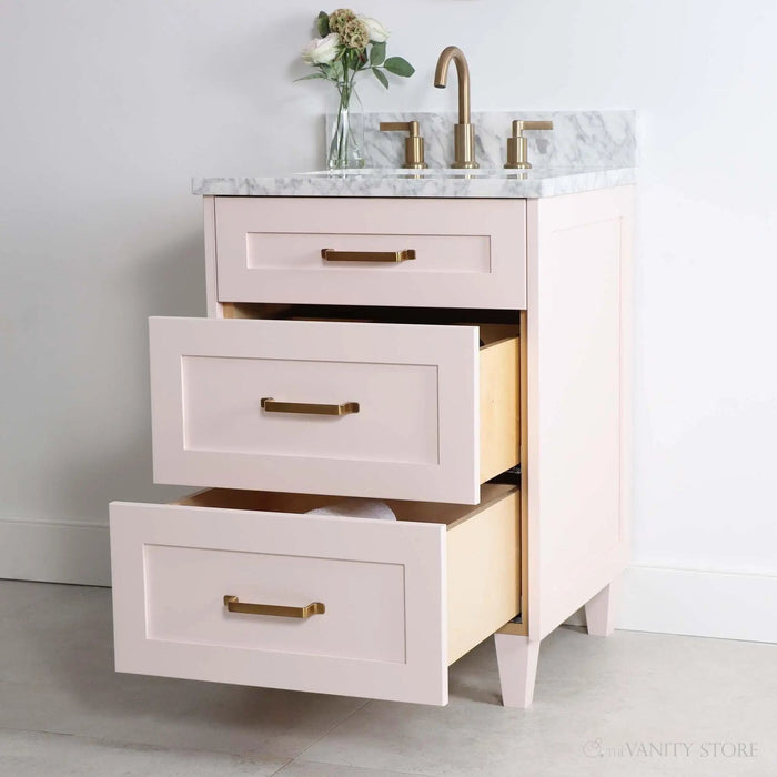Bridgeport Vanity Line Drawing – Model BRDD14 with Faucet Hole Measurements
