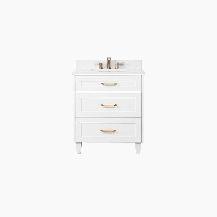 Bridgeport Slim 30  Satin White Bathroom Vanity - High-End Bathroom Vanity - Facility Supply Pro Canada