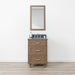 Bridgeport 24" Almond Coast Vanity with Concrete Grey Quartz Top – Front View, Drawers Closed