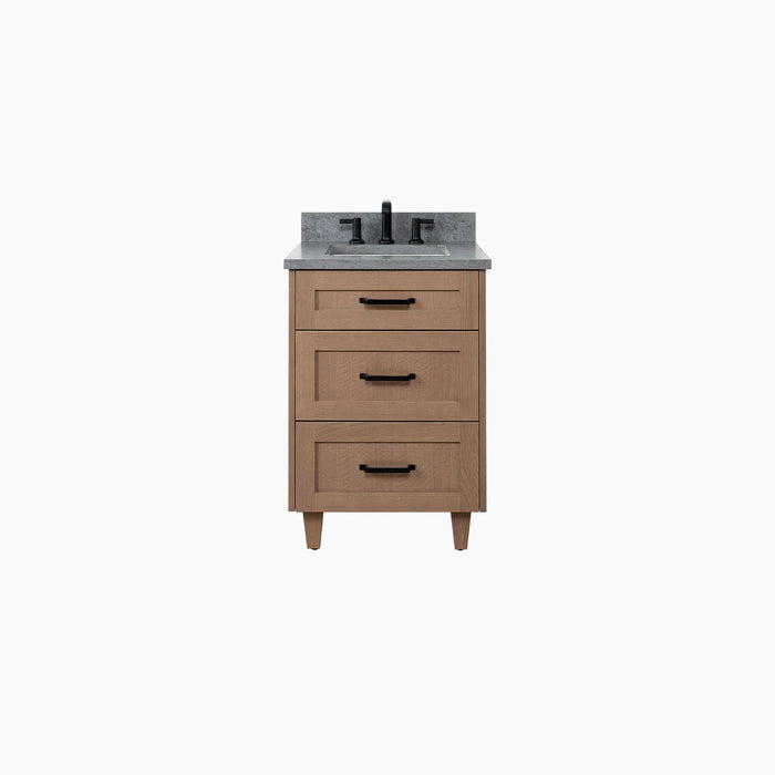 Bridgeport 24" Almond Coast Vanity with Concrete Grey Quartz Top – Plain White Background