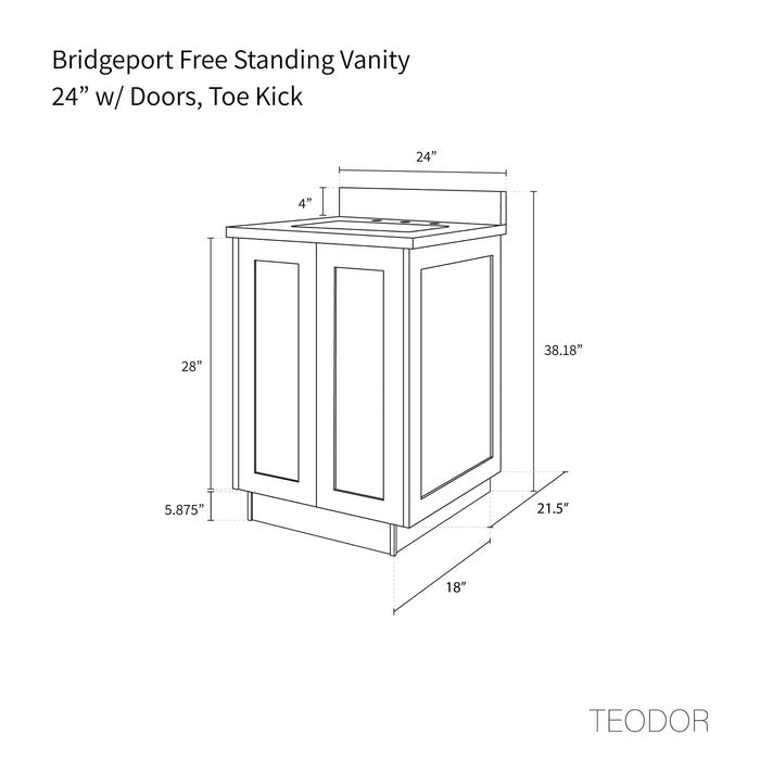 Bridgeport 24" Vanity with Doors – Toe Kick Base