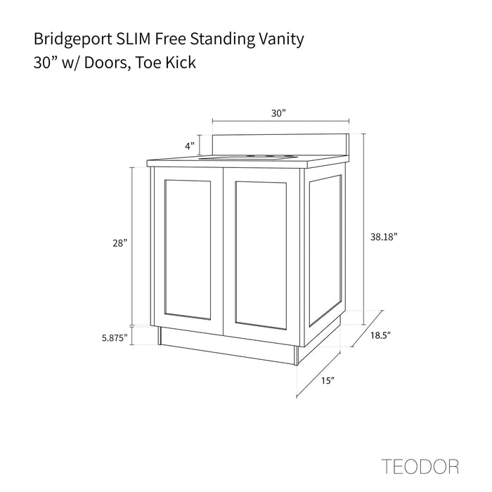 Bridgeport 30 Doors Slim Toe Kick - High-End Bathroom Vanity - Facility Supply Pro Canada