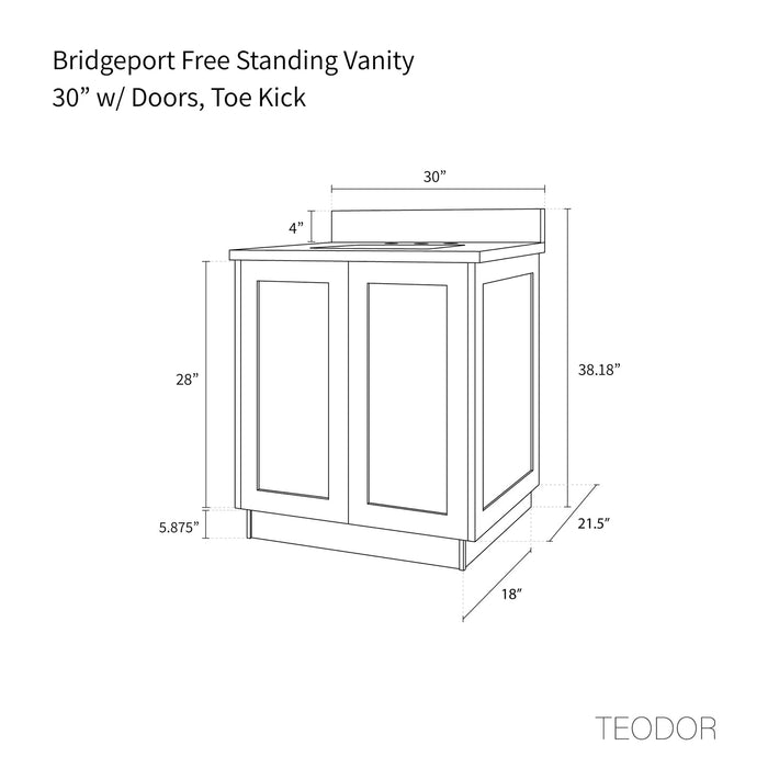 Bridgeport 30 Doors Toe Kick - High-End Bathroom Vanity - Facility Supply Pro Canada
