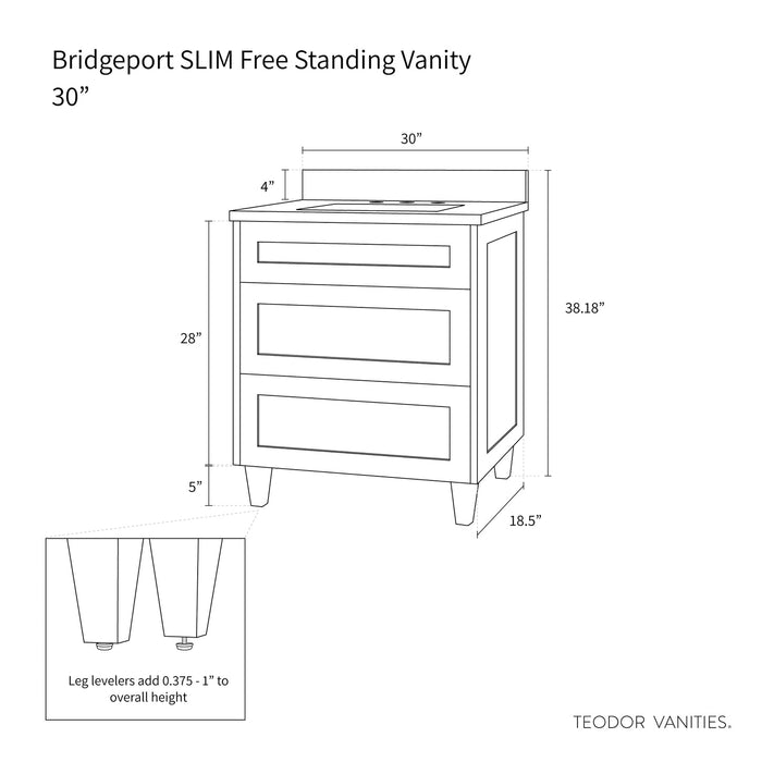 Bridgeport 30 Slim - High-End Bathroom Vanity - Facility Supply Pro Canada