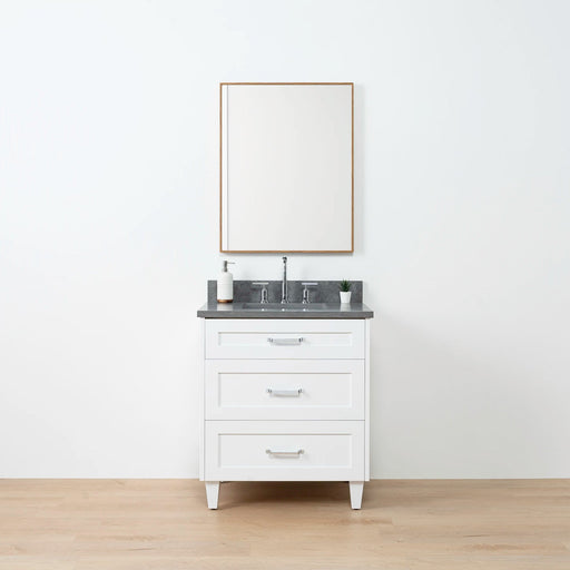 Bridgeport 30 Satin White Front 1Copy - High-End Bathroom Vanity - Facility Supply Pro Canada