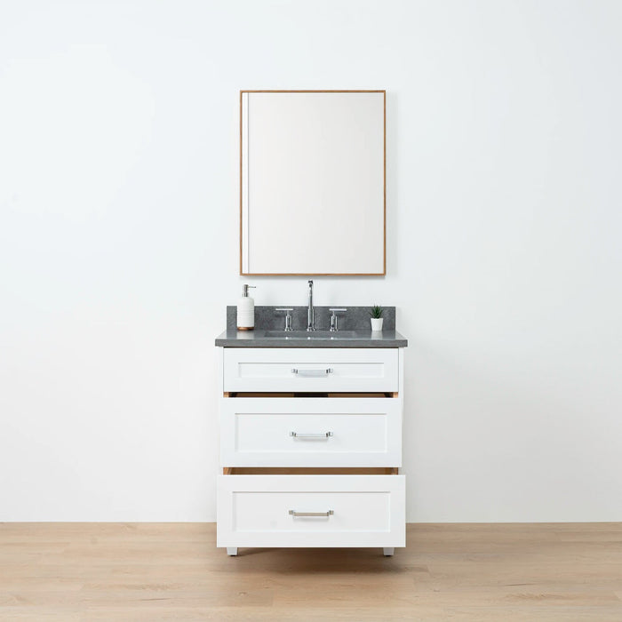 Bridgeport 30 Satin White Front 2Copy - High-End Bathroom Vanity - Facility Supply Pro Canada