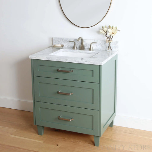 Bridgeport 30  Teodor  Sage Green Vanity Teodor Bathroom Vanity 58462370 - High-End Bathroom Vanity - Facility Supply Pro Canada