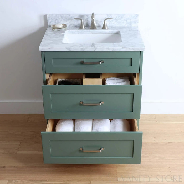Bridgeport 30  Teodor  Sage Green Vanity Teodor Bathroom Vanity 58462428 - High-End Bathroom Vanity - Facility Supply Pro Canada