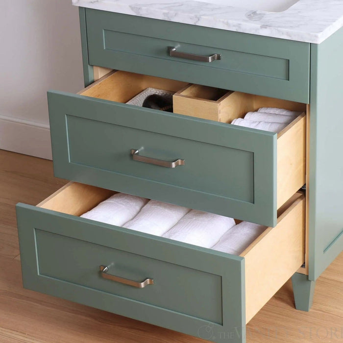 Bridgeport 30  Teodor  Sage Green Vanity Teodor Bathroom Vanity 58462572 - High-End Bathroom Vanity - Facility Supply Pro Canada