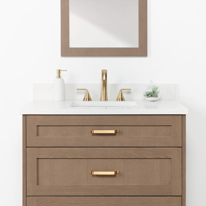 Bridgeport 36 AlmondCoast ArticWhite OldHandlesGold FrontShot SinkWidecopy?v=1750797258 - Premium Bathroom Vanity for Canadian Homes and Businesses